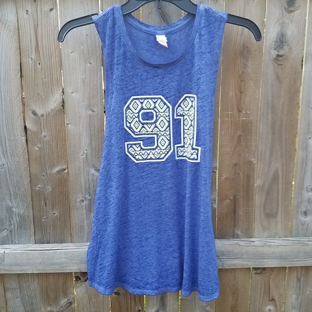Juniors Large 11/13 Tank Top Royal Blue Mandala 91 NWOT